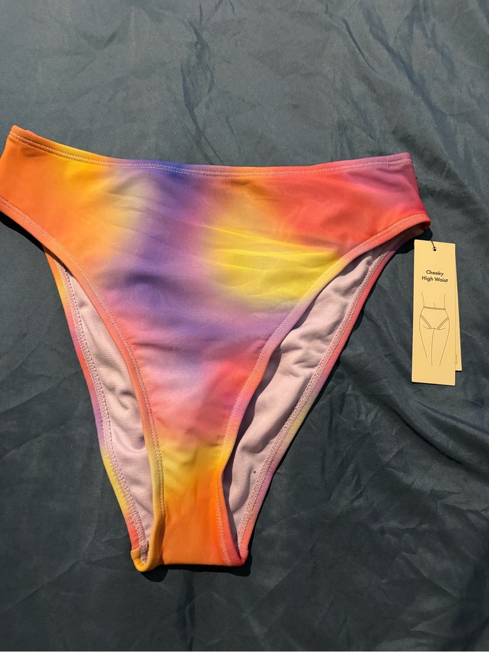 Cheeky High Waist Women’s Swim Bottom - Rainbow Tie-Dye